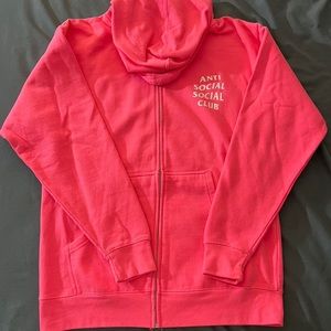 rare anti social social club graphic jacket | pink